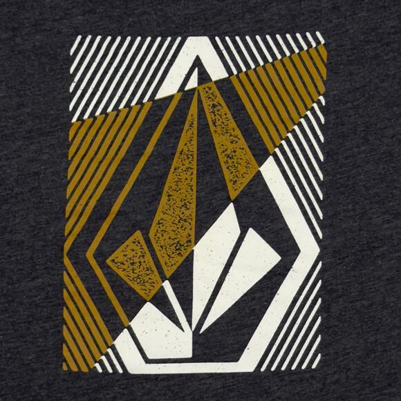 Volcom Graphic T-Shirt Mens Small Black Yellow Modern Fit Logo Tee 50/50 Soft - Picture 7 of 8